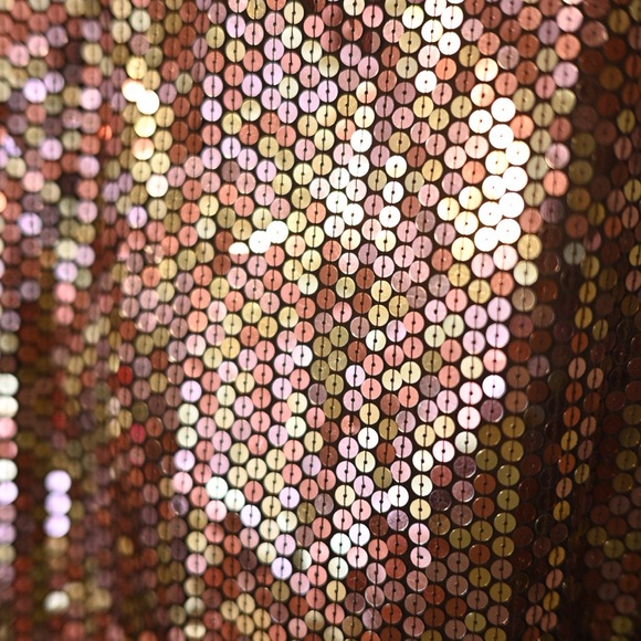 Vintage Express Y2K Sequin Mini Skirt - Copper & Gold Womens Size 1/2 NWOT - Picture 3 of 11